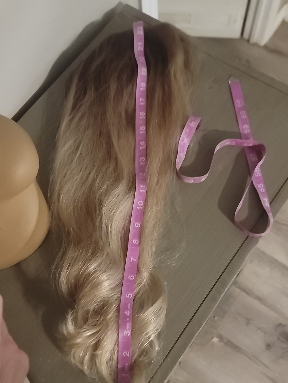 Remy Human Hair 20" Topper Rooted Blonde 100% Hand Tied Lace Topper - Picture 8 of 8